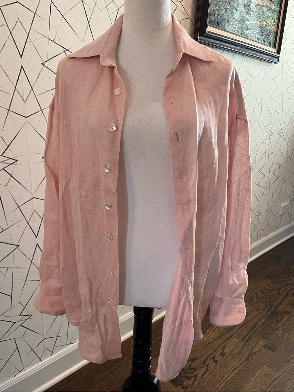 Vitamin A Pink Linen Button-Down